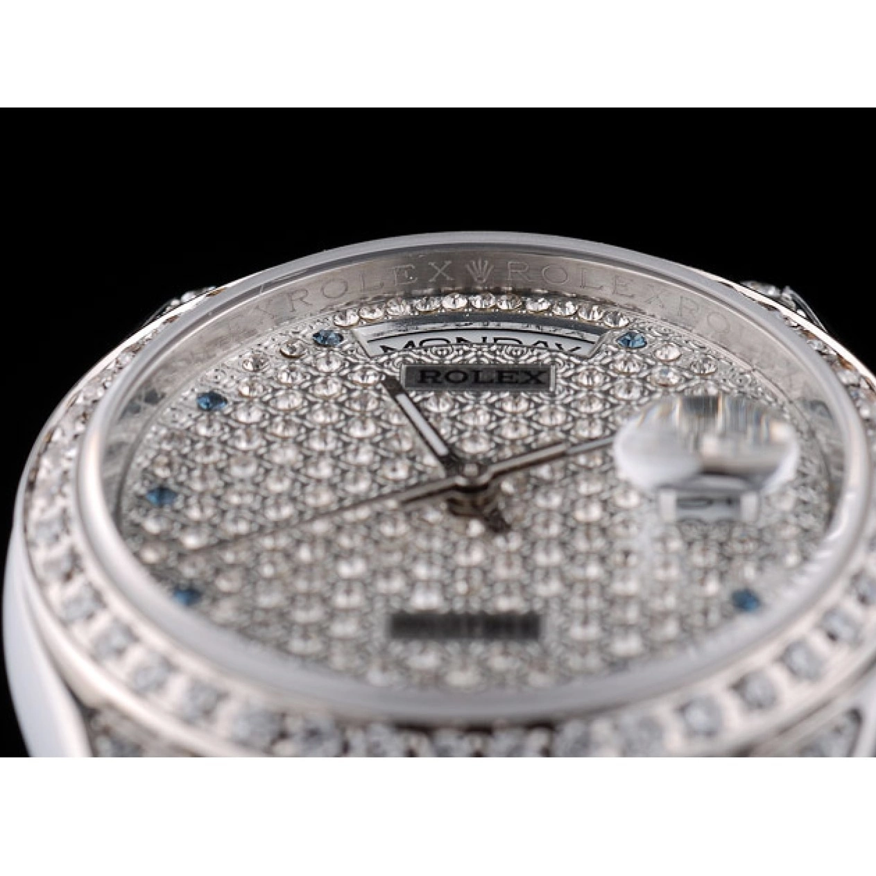 Aaa replica watch Diamond 41986 Rolex Dial Diamond Plated Bracelet Steel Plated DayDate Stainless 0815